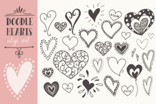 Doodle Hearts Clip Art for Creative Projects