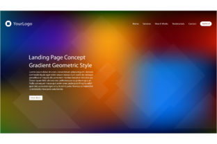 Landing Page with Gradient Color Background