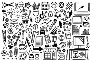 Office Doodle Clip Art Set: A Creative Solution for Designers and Businesses