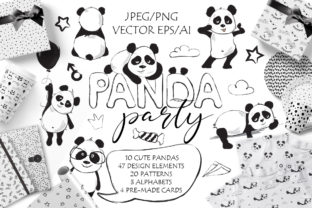 Panda Party Cute Set for Creative Projects