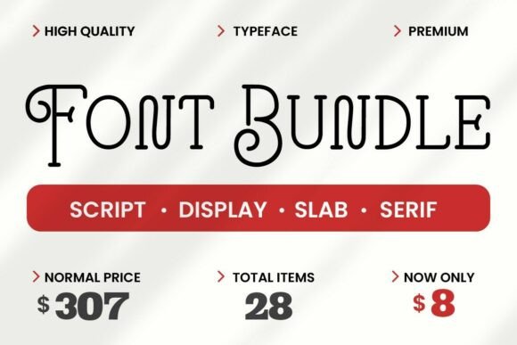 Premium Font Bundle Save - Save over 97