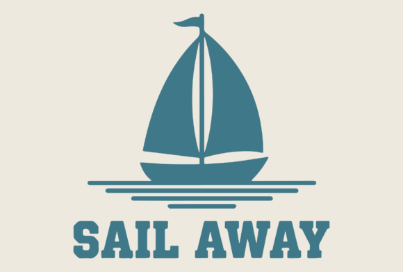 Vintage Sail Away Boat Vector Graphic: A Nautical Illustration for Modern Design
