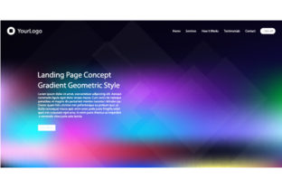 Web Page Design and Vector of Template Web Header with Gradient Mesh Background Feature